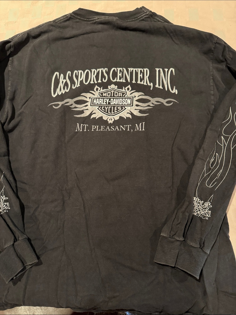 Harley-Davidson Black Long Sleeve Flame Graphic Tee - Picture 2 of 3